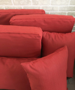 cushions red custom set