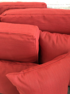 cushions red custom set